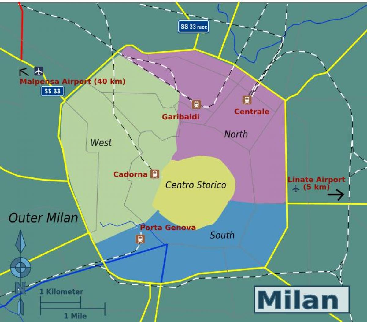 Mapa del distrito de Milán